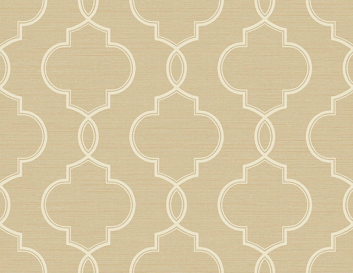 Kenneth James 2765-BW40507 Malo Wheat Sisal Ogee Wallpaper