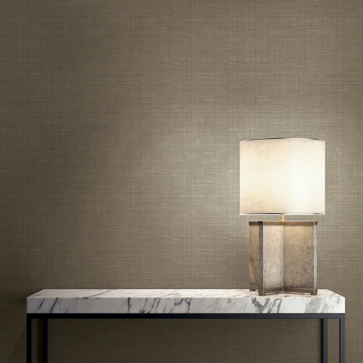 Kenneth James 2765-BW40606 Alix Dark Brown Twill Wallpaper