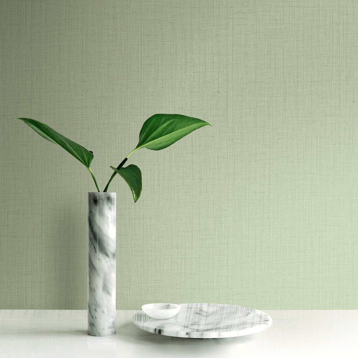 Kenneth James 2765-BW40804 Oriel Light Green Fine Linen Wallpaper
