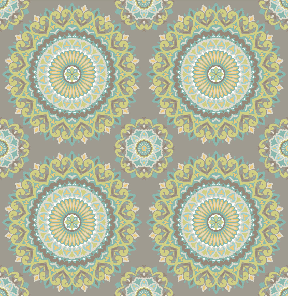 Brewster 2766-001804 Priya Light Brown Medallion Wallpaper