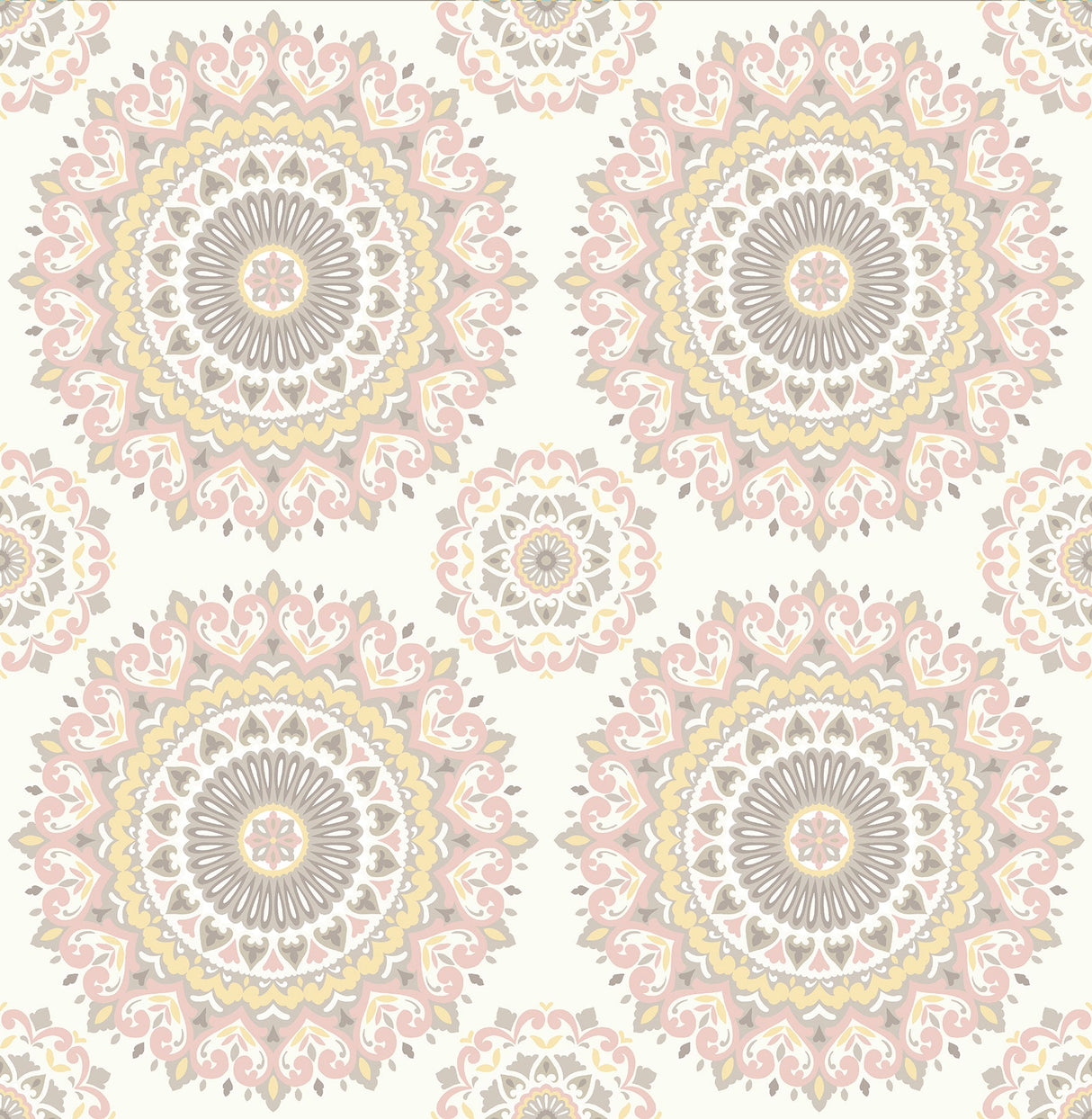 Brewster 2766-001805 Priya Blush Medallion Wallpaper