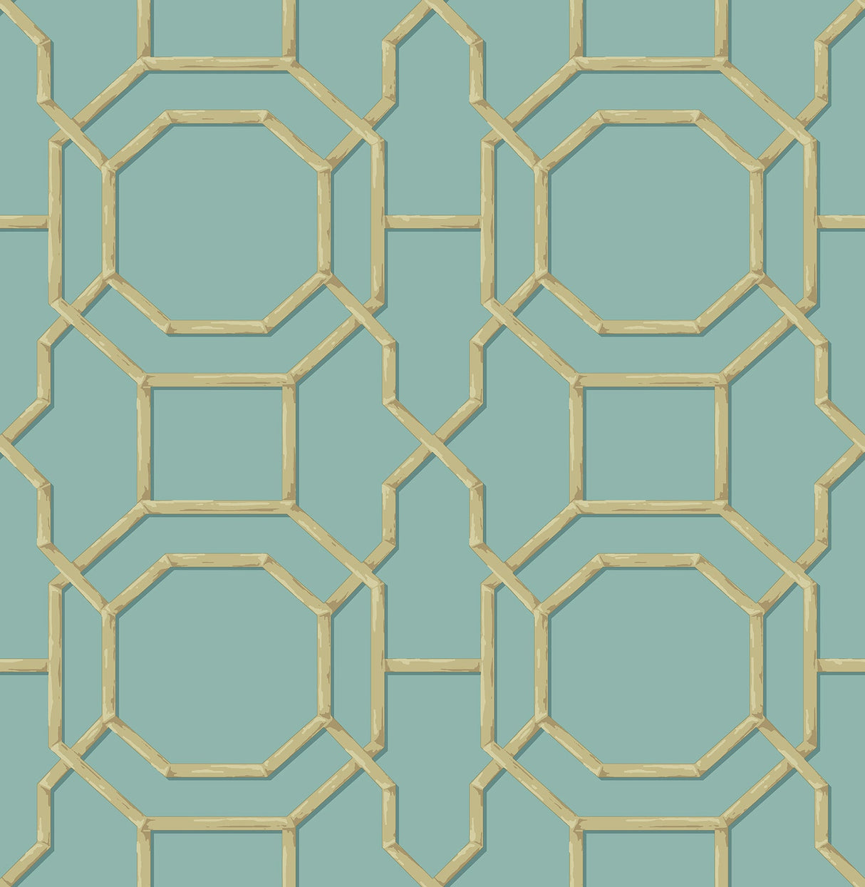 Brewster 2766-21737 Rumi Turquoise Trellis Wallpaper