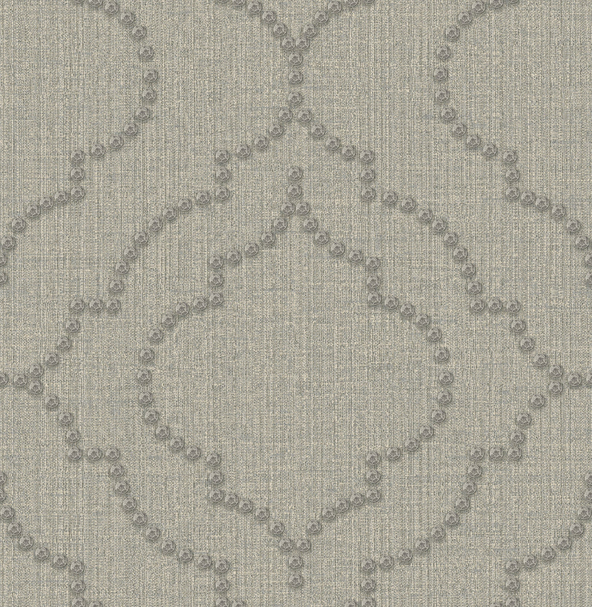 Brewster 2767-003361 Garett Light Grey Quatrefoil Wallpaper