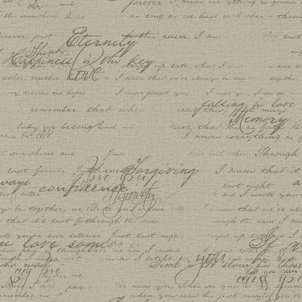 Advantage 2773-449570 Nouvel Taupe Script Wallpaper