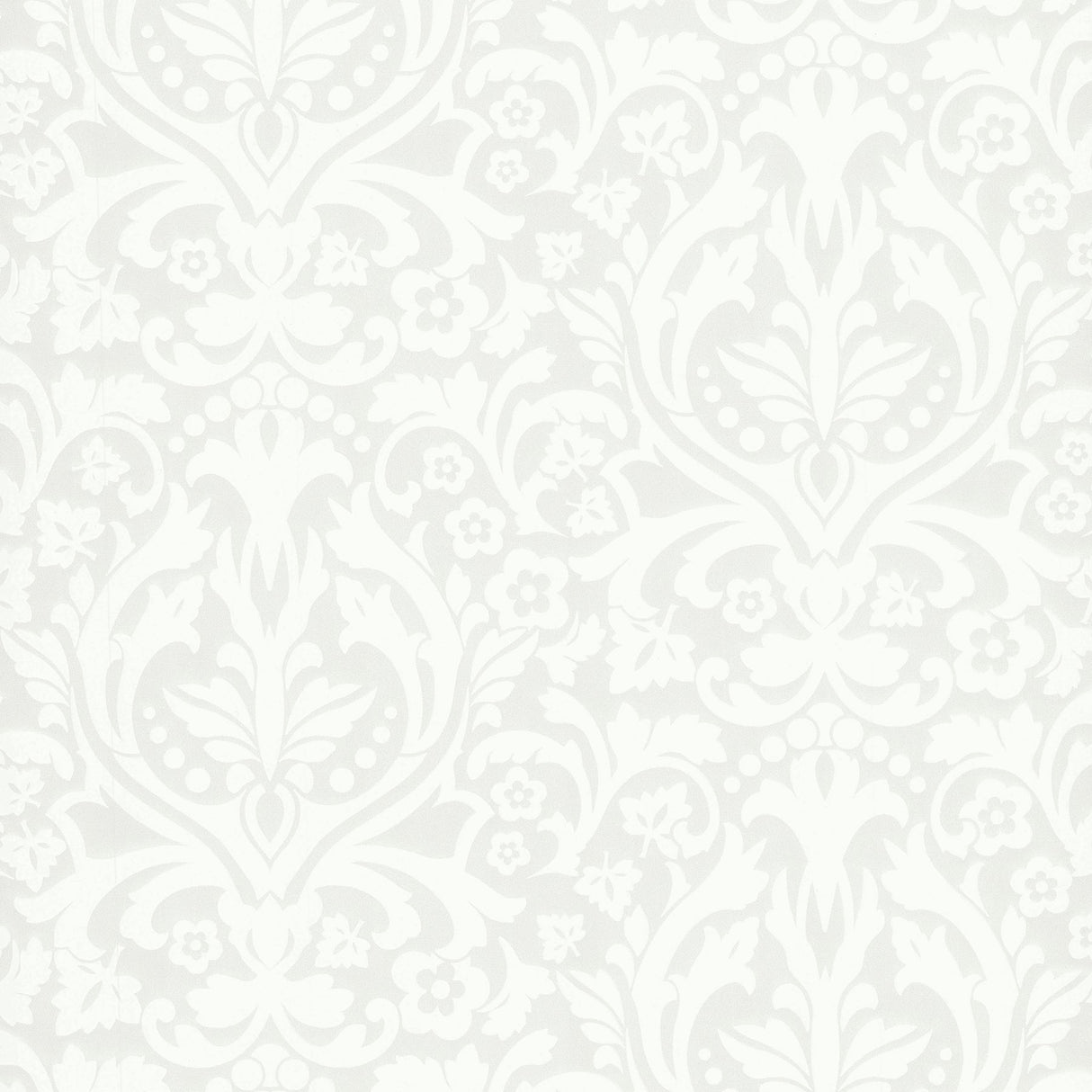 Advantage 2773-758733 Petal Silver Flocked Damask Wallpaper