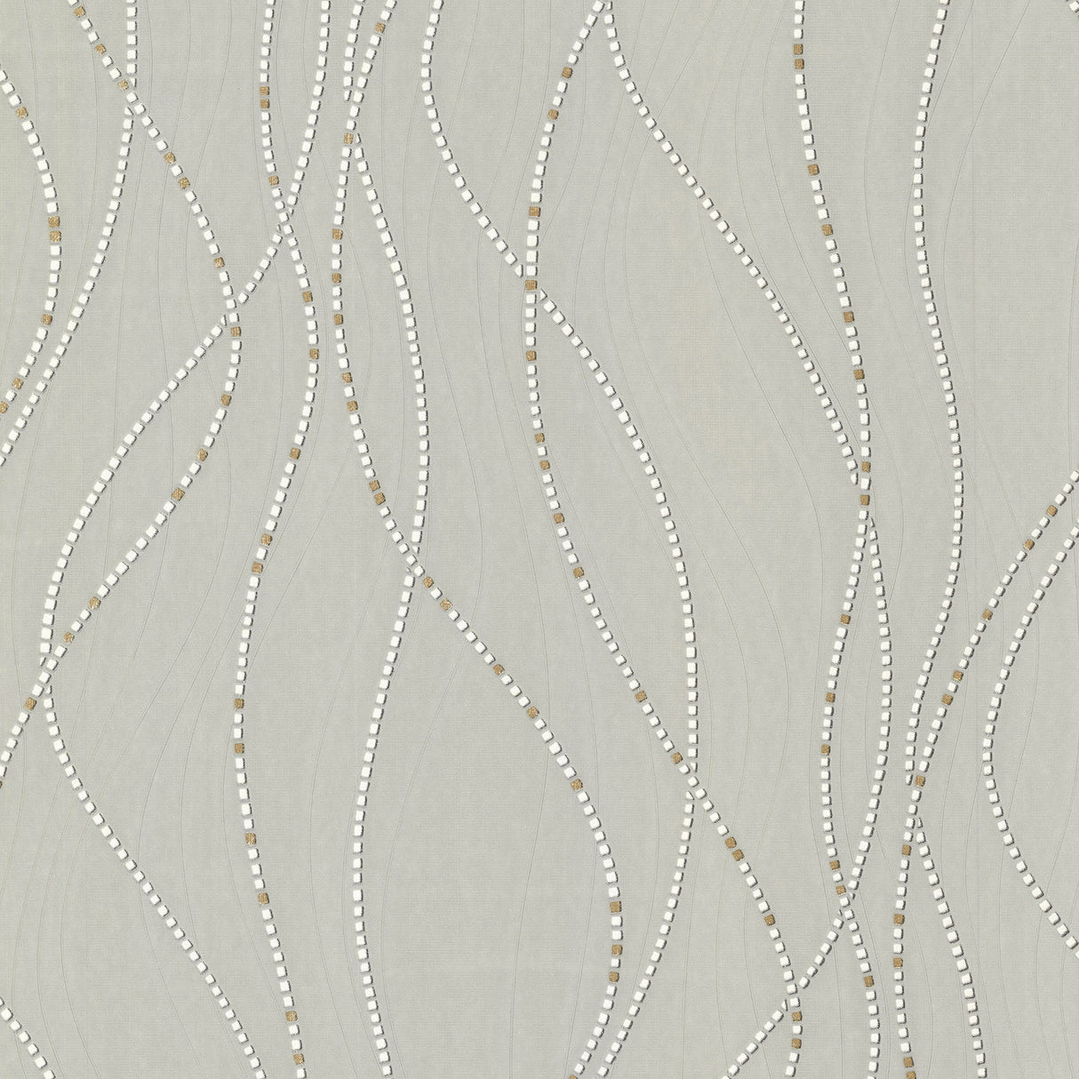 Advantage 2773-928365 Onyx Light Grey Dotted Lines Wallpaper