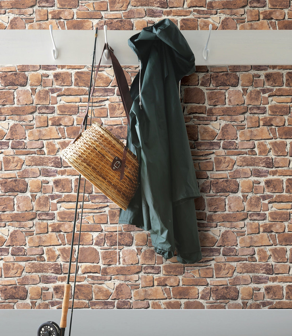 Advantage 2774-402612 Tushar Orange Stacked Slate Wallpaper