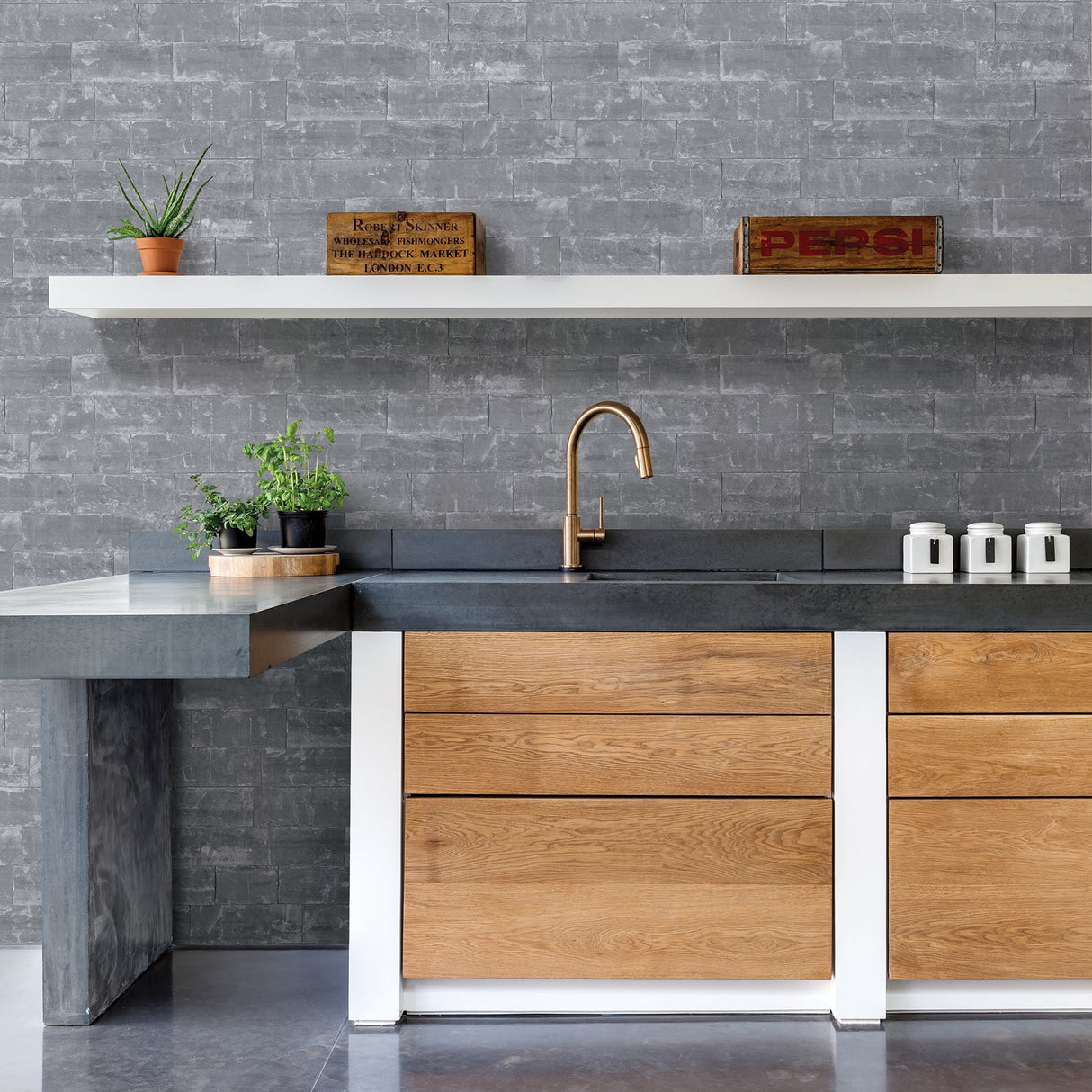 Advantage 2774-414622 Sacramento Grey Seamless Slate Wallpaper