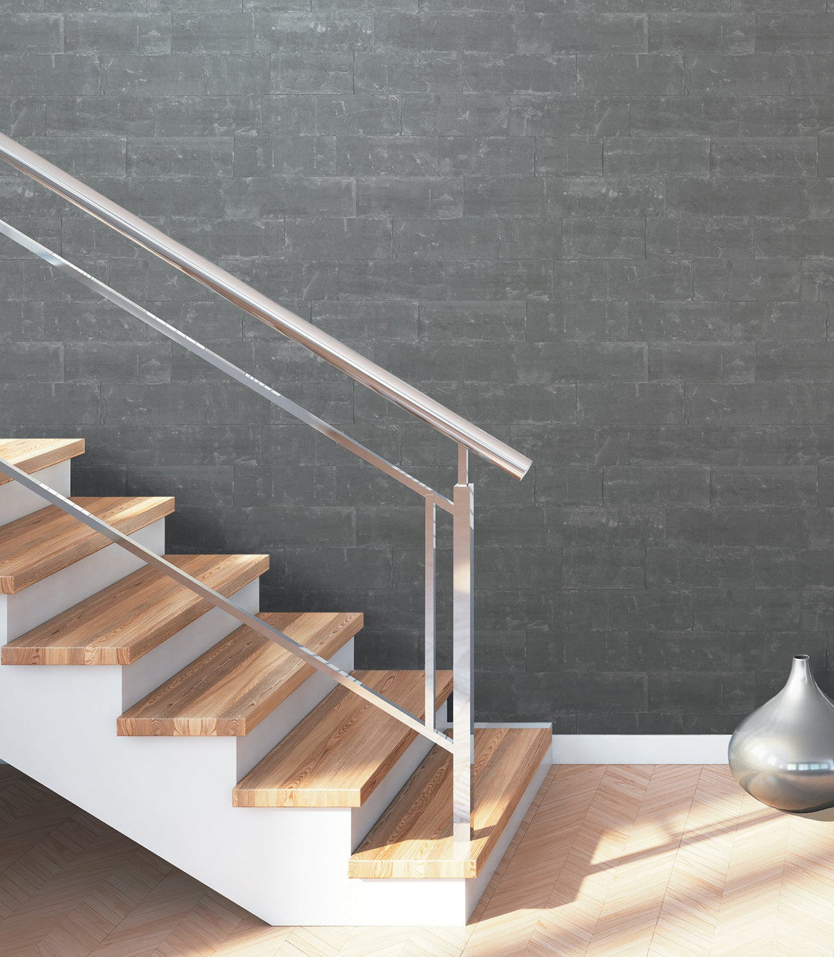 Advantage 2774-414639 Sacramento Black Seamless Slate Wallpaper