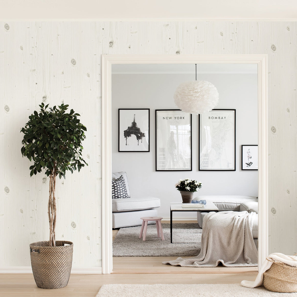 Advantage 2774-606232 Uinta White Wooden Planks Wallpaper