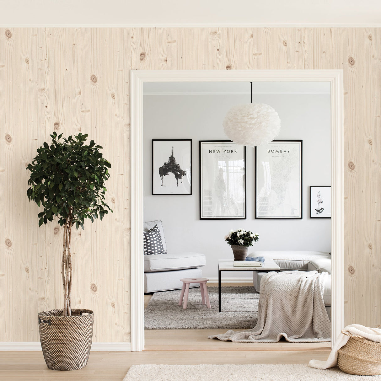 Advantage 2774-606249 Uinta Cream Wooden Planks Wallpaper