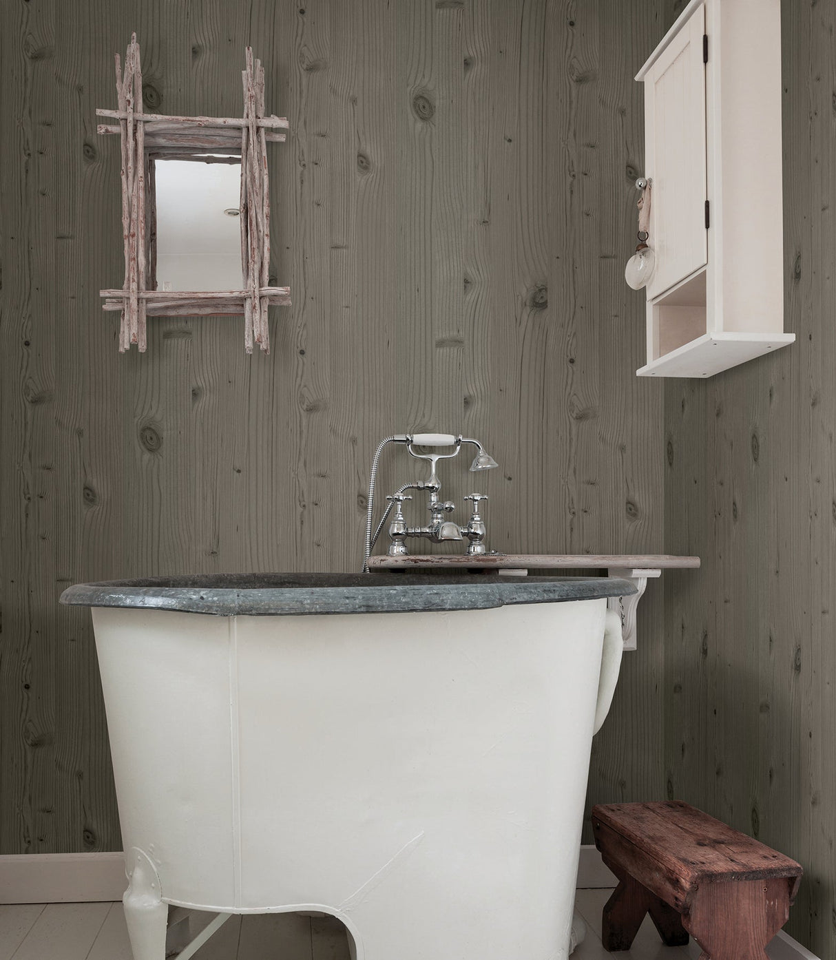 Advantage 2774-606270 Uinta Taupe Wooden Planks Wallpaper