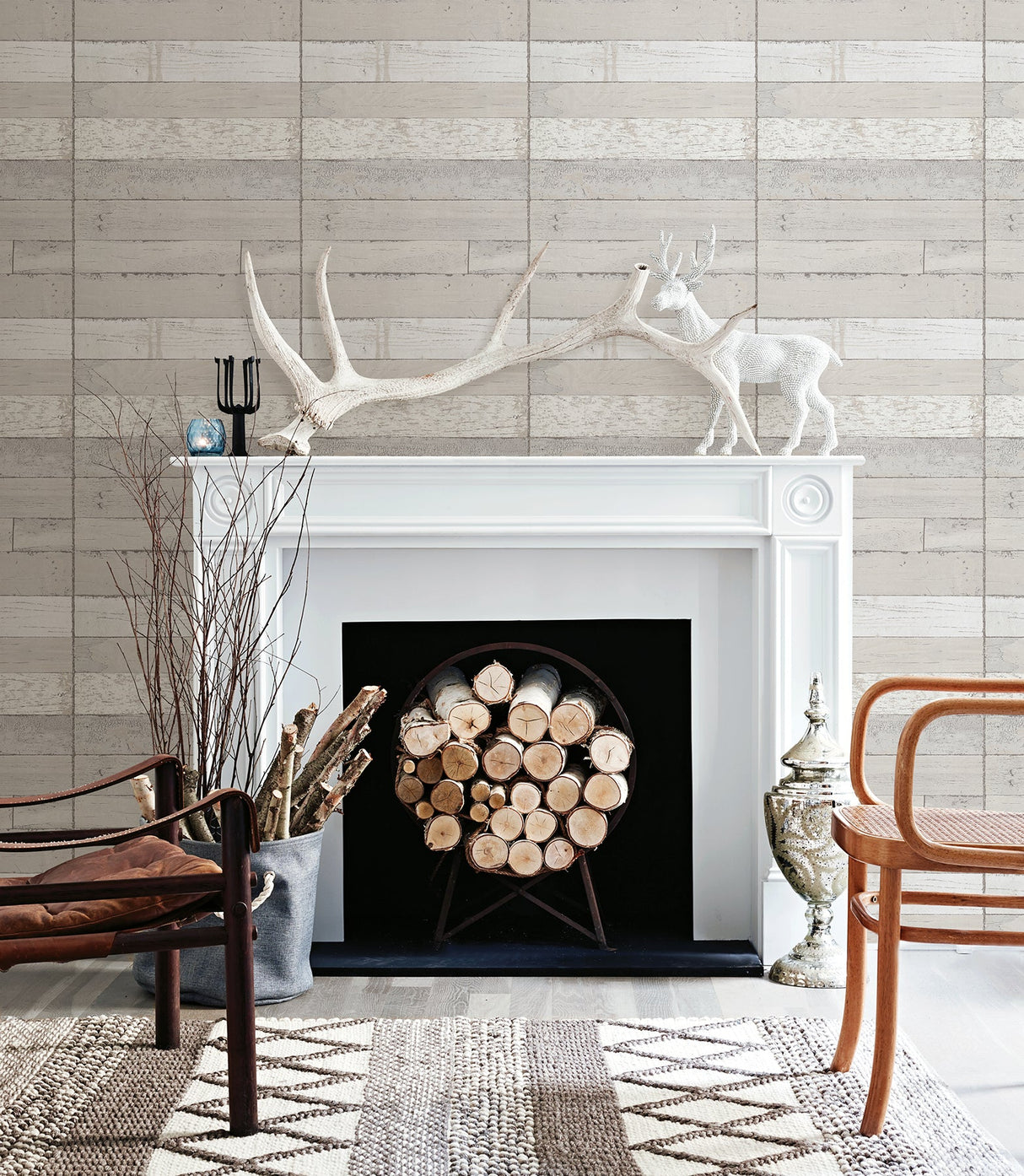 Advantage 2774-750416 Teton Taupe Wood Plank Wallpaper