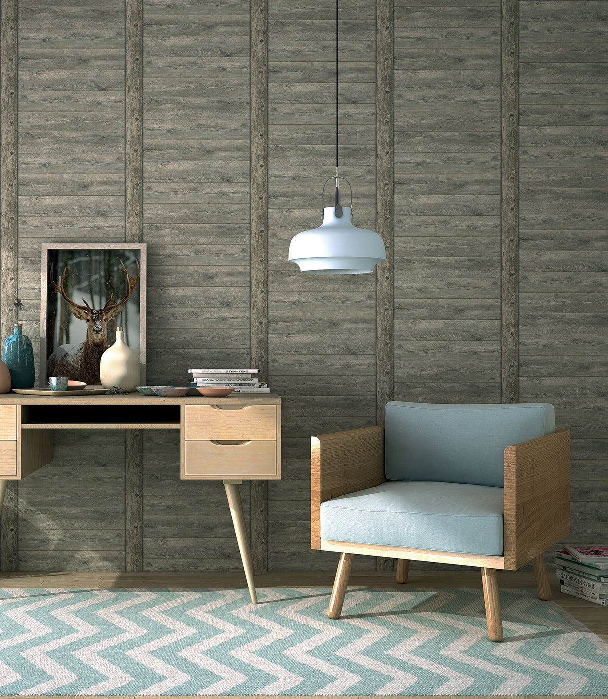 Advantage 2774-861419 Absaroka Brown Shiplap Wallpaper