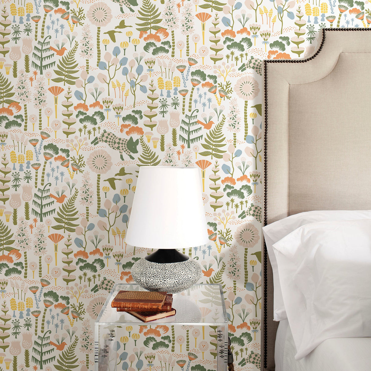 A-Street Prints 2782-1450 Hoppet Folk White Scandinavian Wallpaper