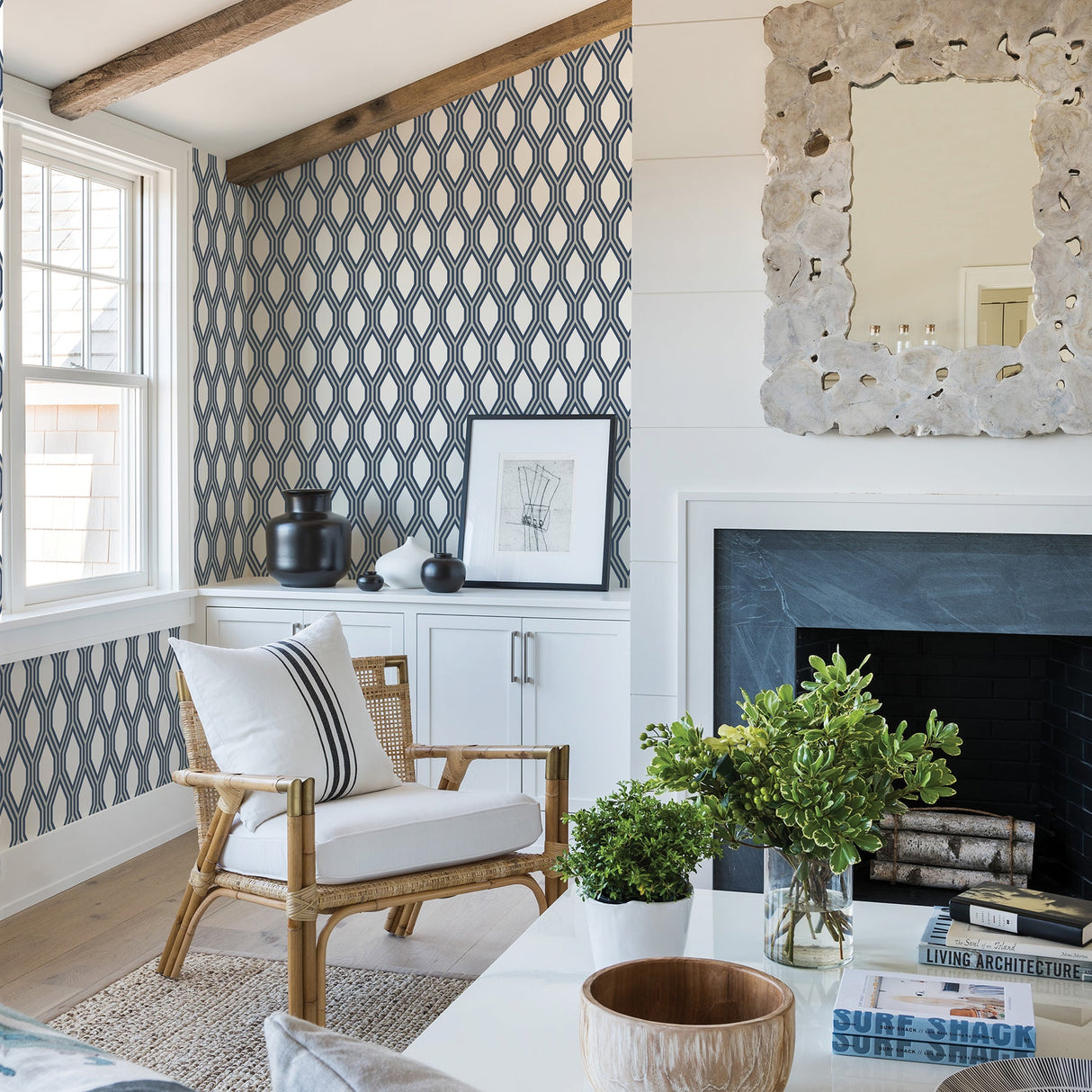 A-Street Prints 2782-24504 Honeycomb Navy Geometric Wallpaper