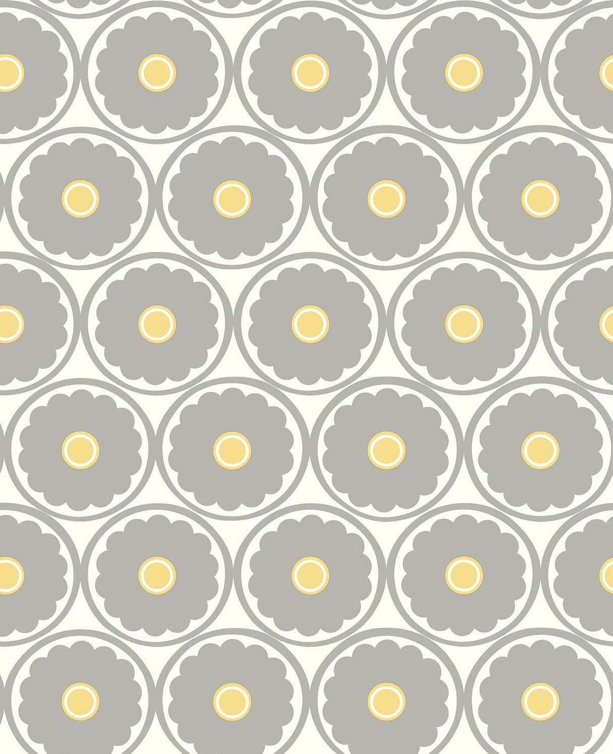 A-Street Prints 2782-24509 Buttercup Grey Flower Wallpaper