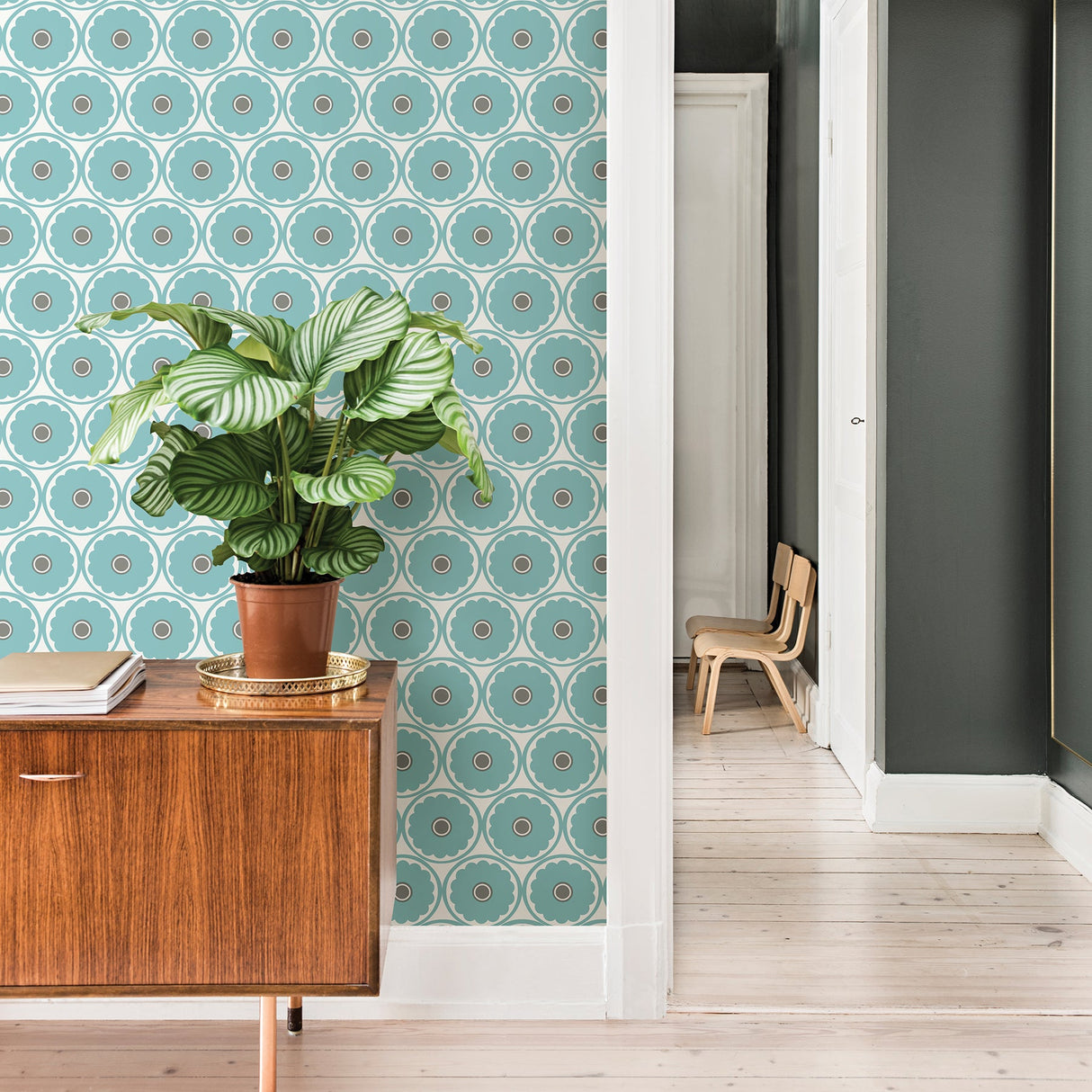 A-Street Prints 2782-24510 Buttercup Turquoise Flower Wallpaper