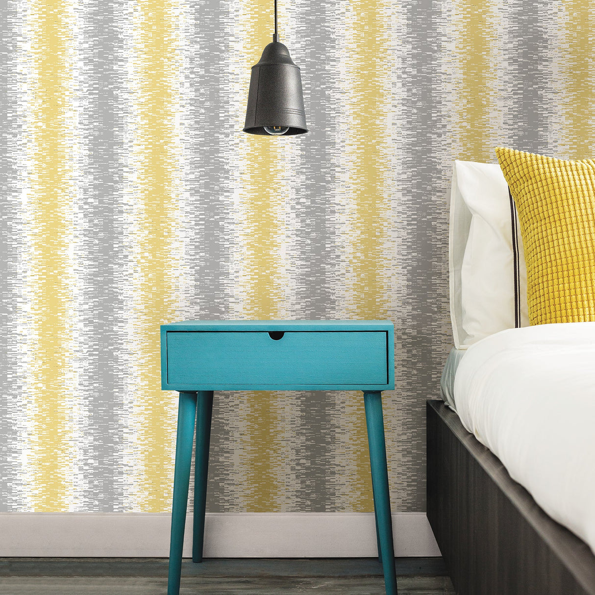 A-Street Prints 2782-24520 Quake Yellow Abstract Stripe Wallpaper