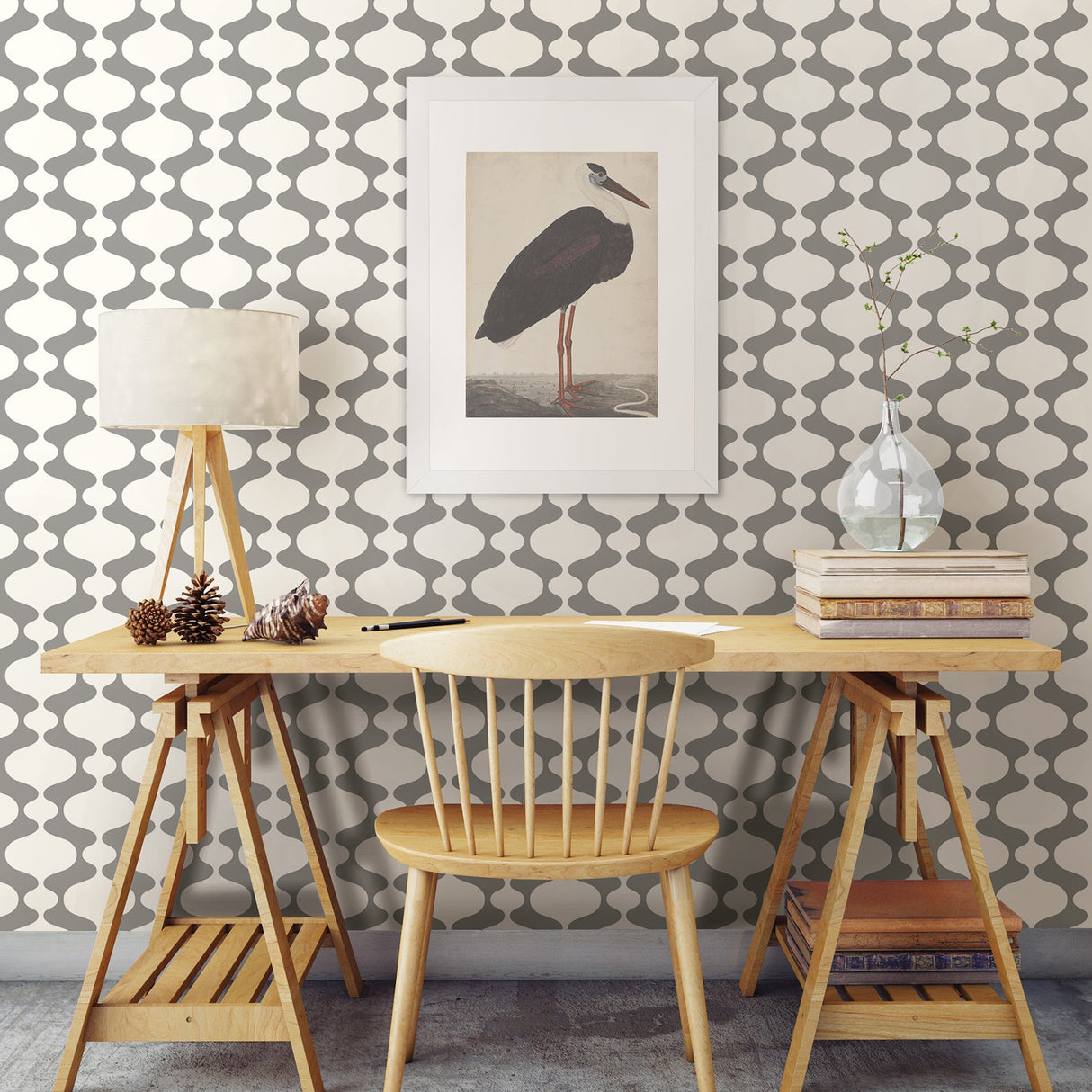A-Street Prints 2782-24540 Ashbury Grey Retro Wallpaper