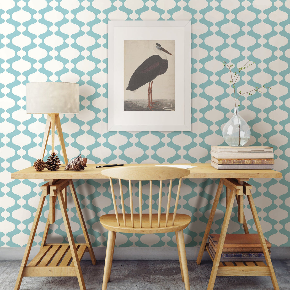 A-Street Prints 2782-24543 Ashbury Turquoise Retro Wallpaper