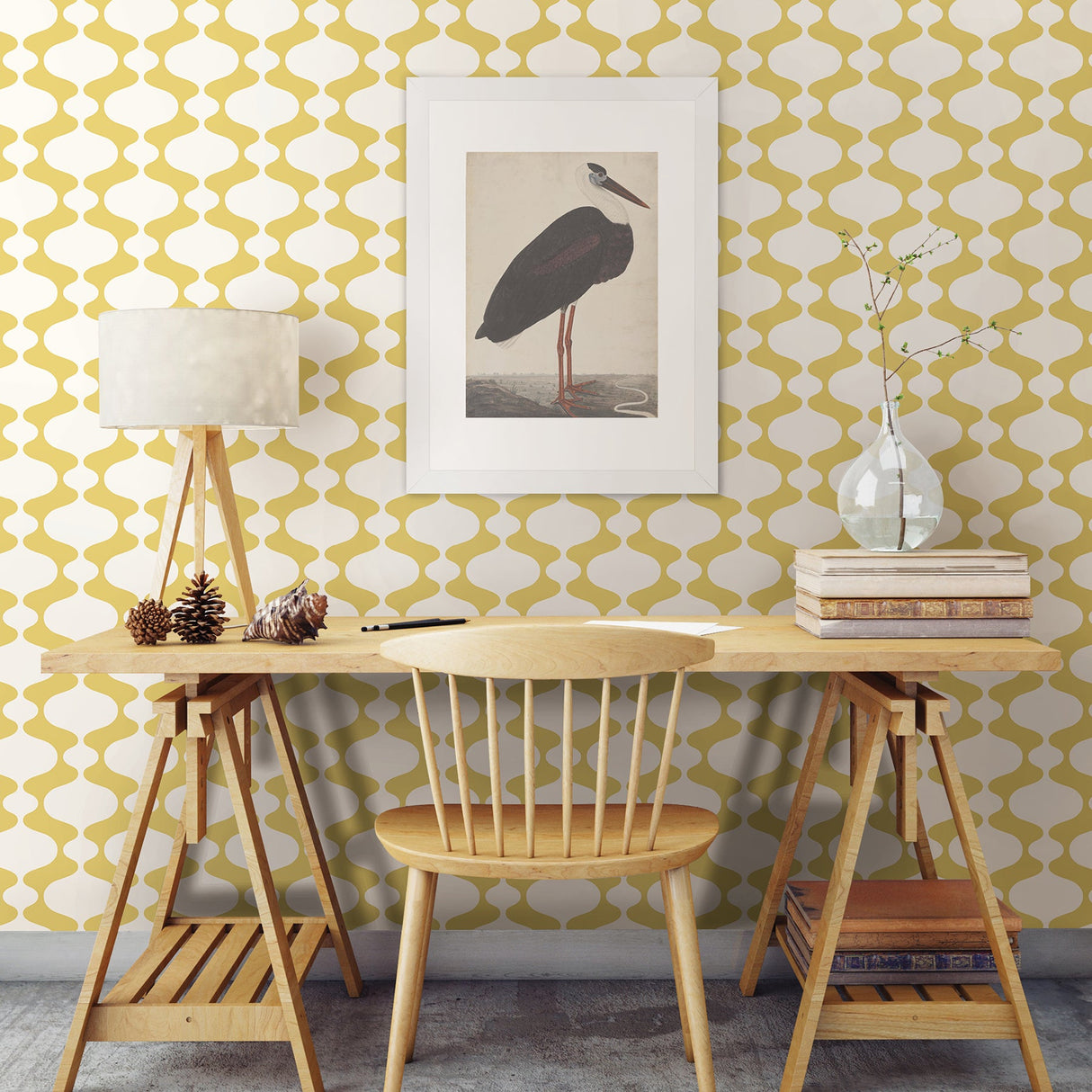 A-Street Prints 2782-24544 Ashbury Yellow Retro Wallpaper