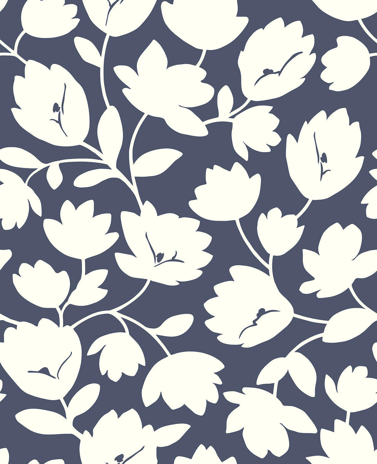 A-Street Prints 2782-24552 Astrid Navy Floral Wallpaper