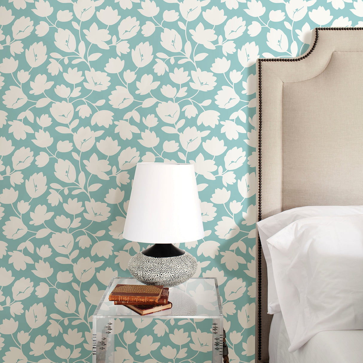 A-Street Prints 2782-24555 Astrid Turquoise Floral Wallpaper