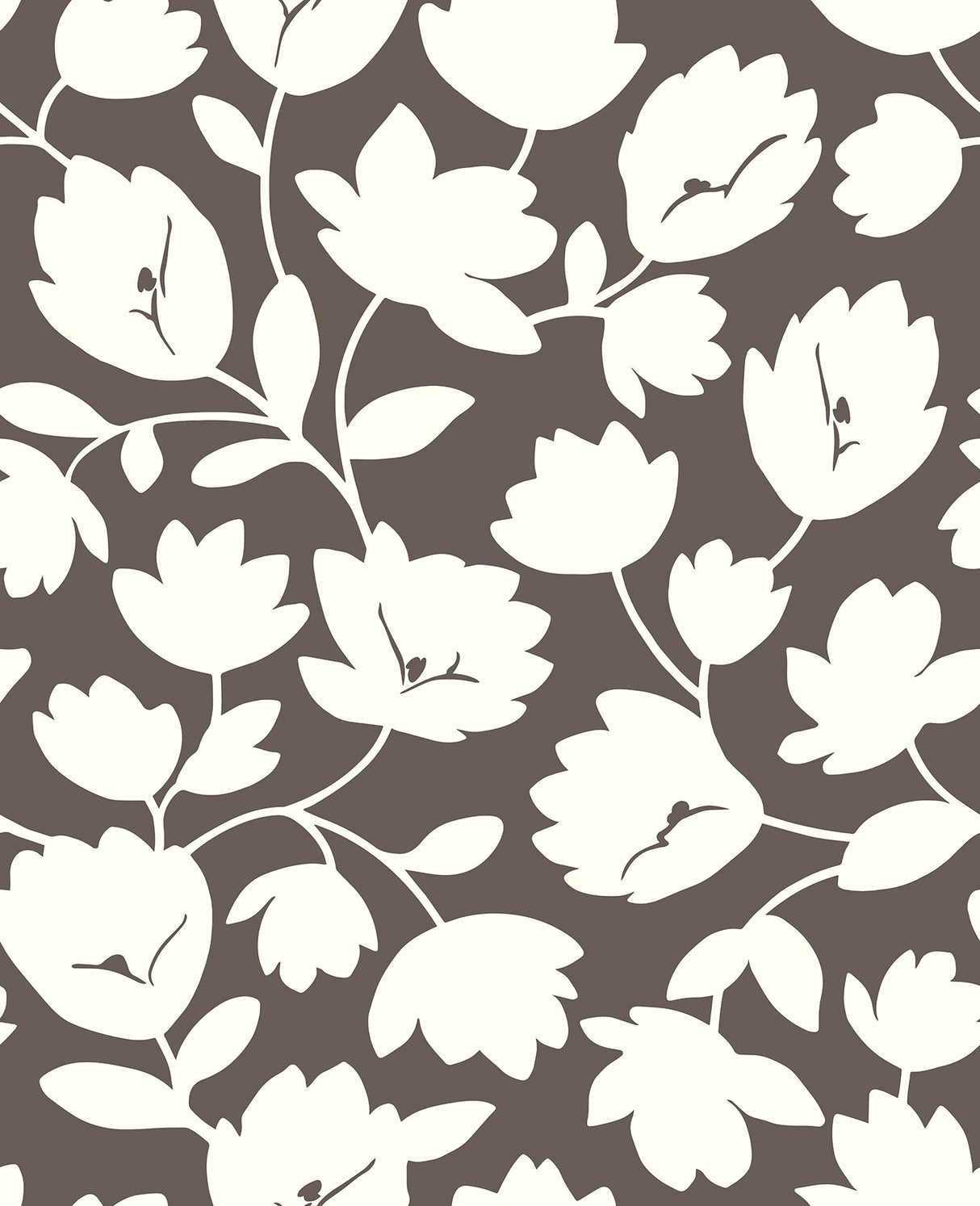 A-Street Prints 2782-24556 Astrid Chocolate Floral Wallpaper