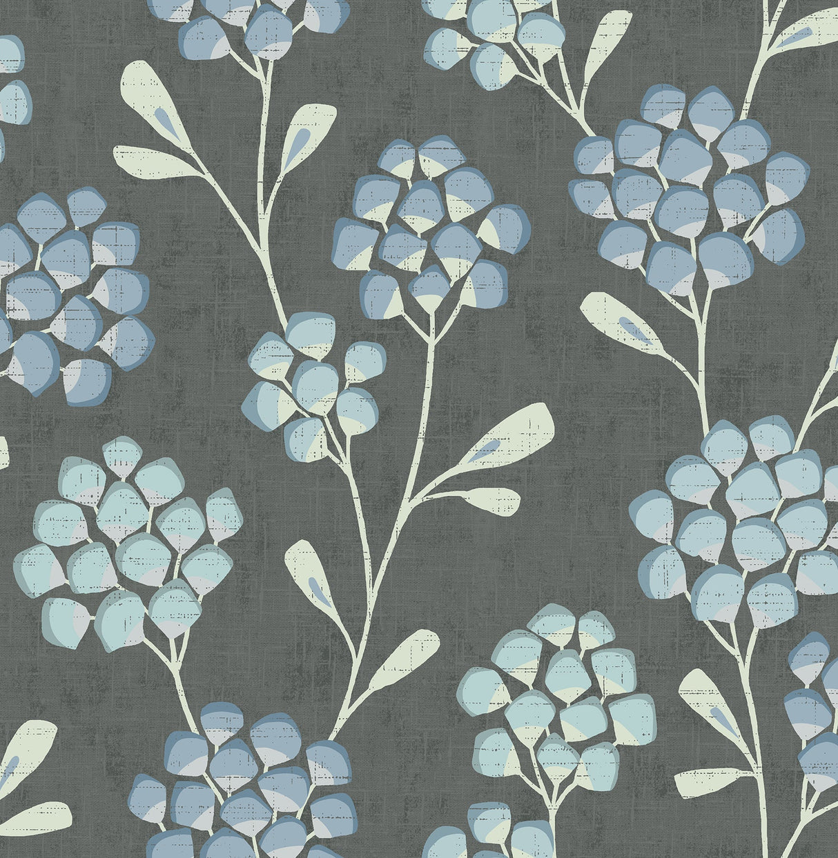 A-Street Prints 2785-24801 Graphite Scandi Flora Wallpaper