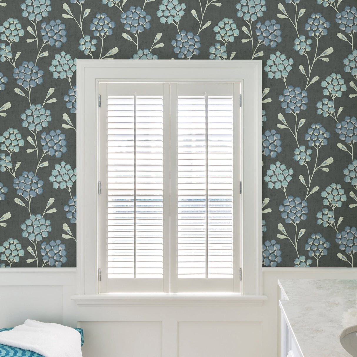 A-Street Prints 2785-24801 Graphite Scandi Flora Wallpaper