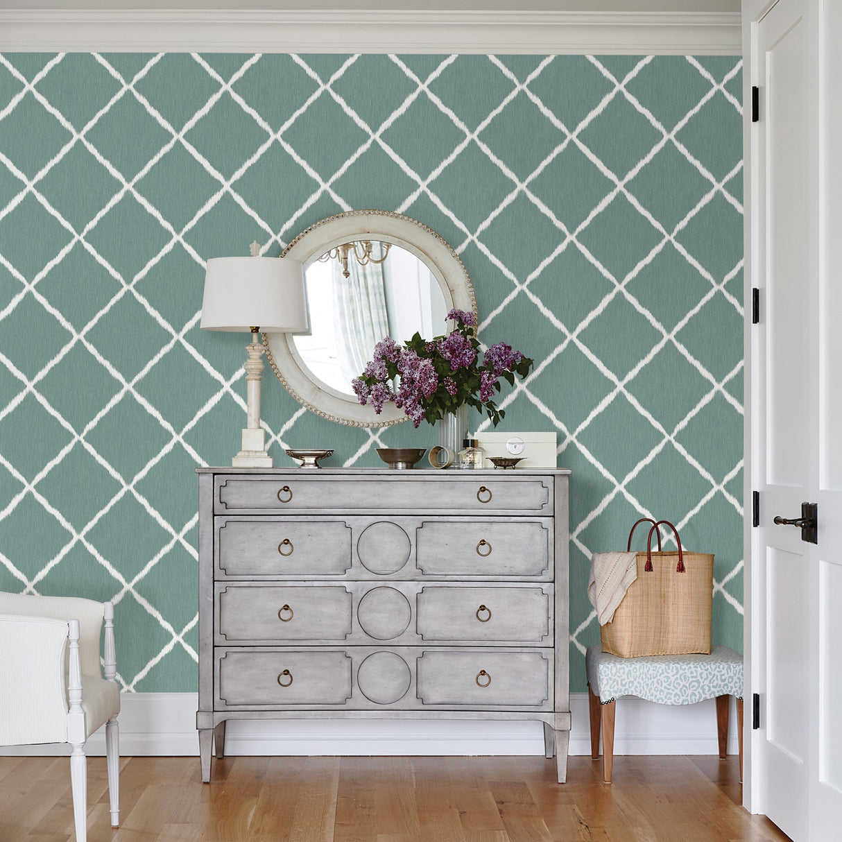 A-Street Prints 2785-24804 Aegean Ikat Trellis Wallpaper