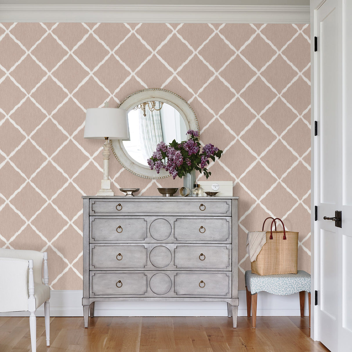 A-Street Prints 2785-24811 Petal Ikat Trellis Wallpaper
