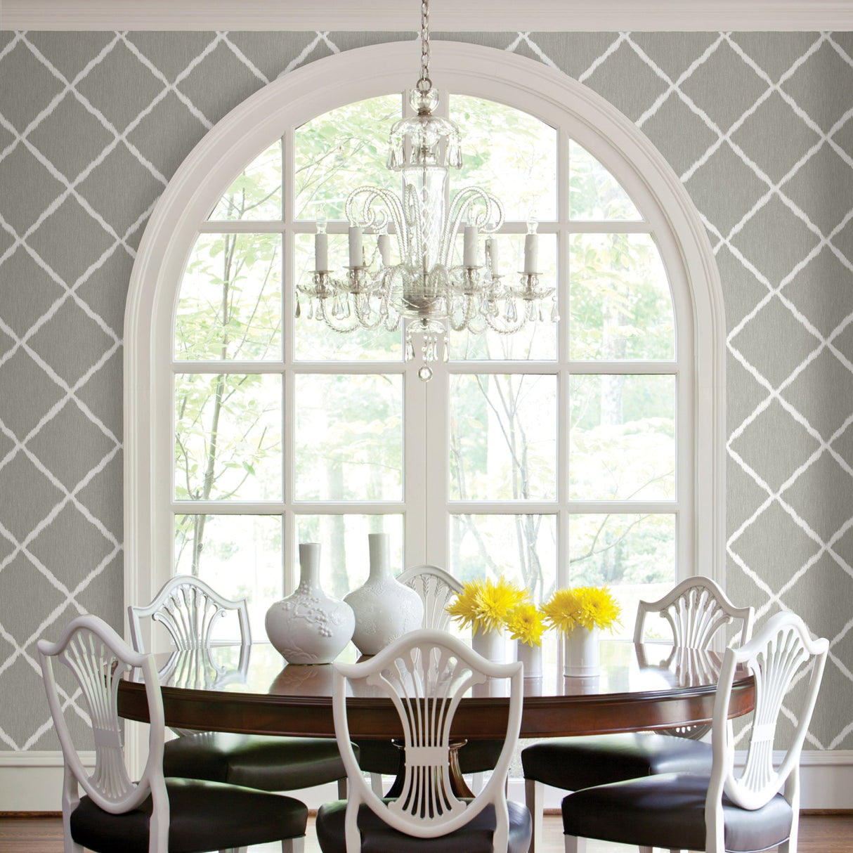 A-Street Prints 2785-24814 Sterling Ikat Trellis Wallpaper