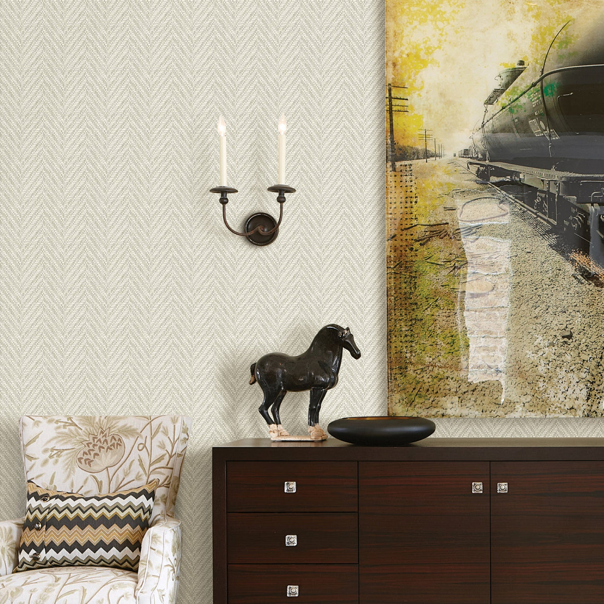 A-Street Prints 2785-24817 Linen Ziggity Wallpaper