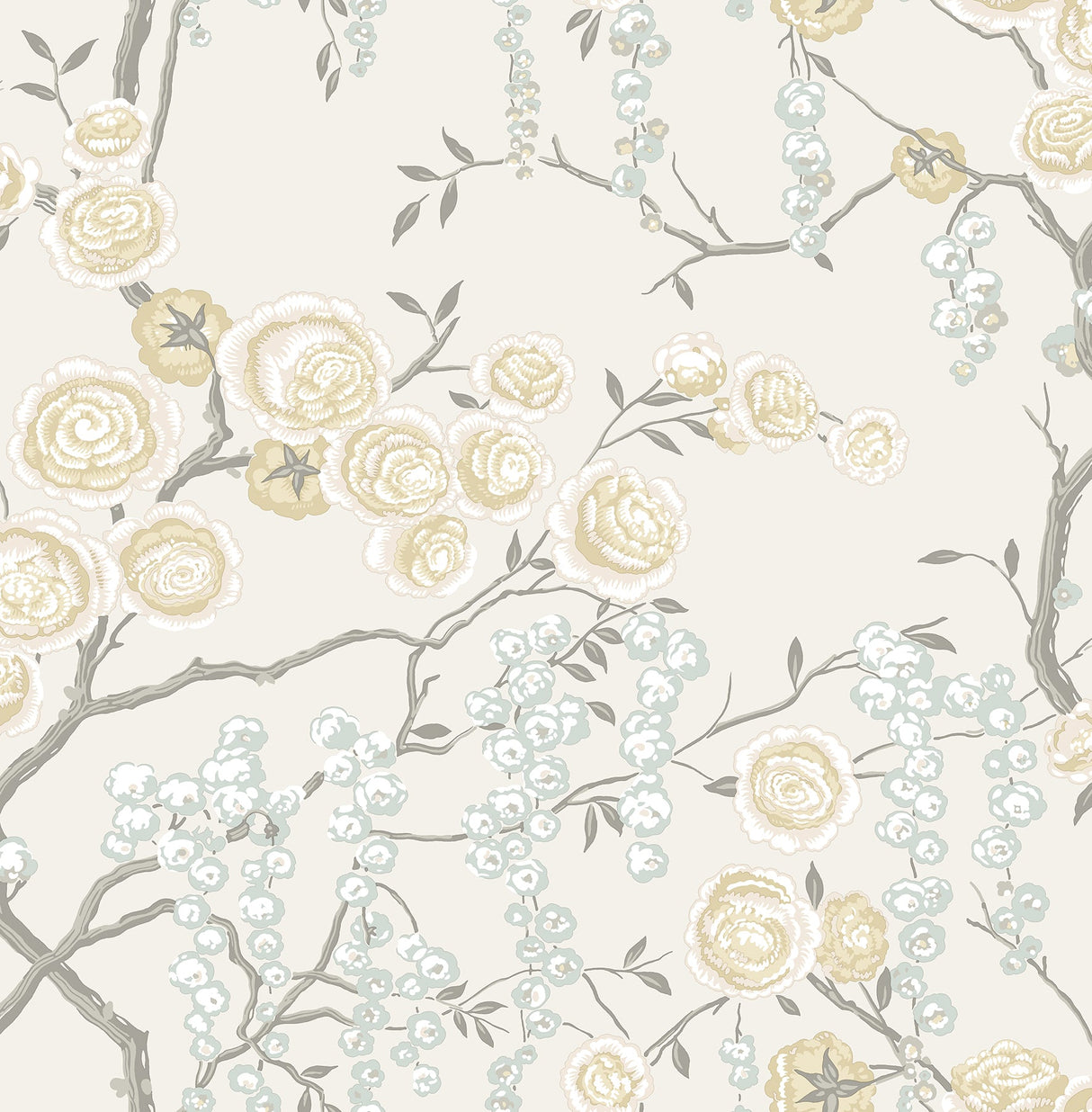 A-Street Prints 2785-24833 Citrine Peony Tree Wallpaper