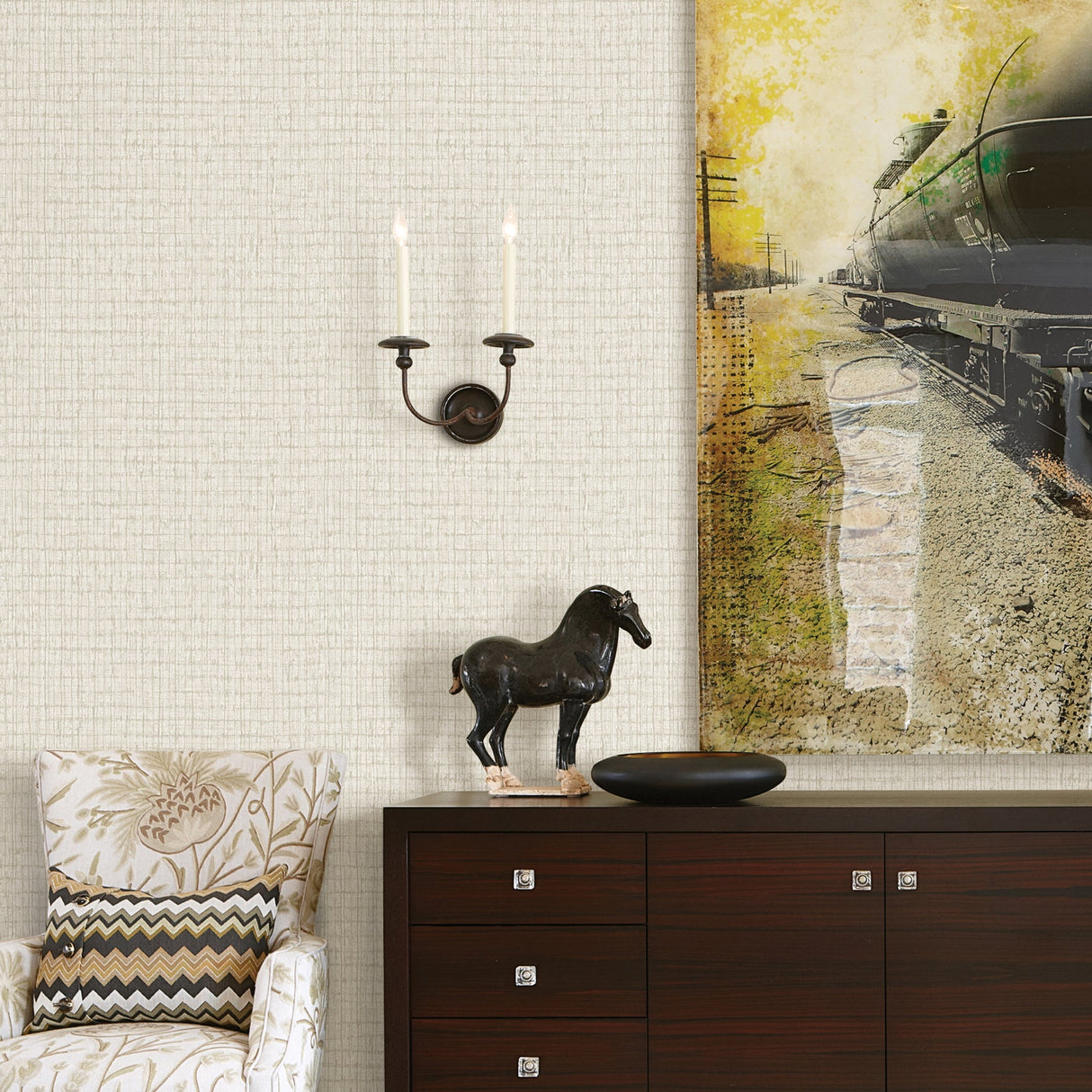 A-Street Prints 2785-24852 Linen Palm Weave Wallpaper