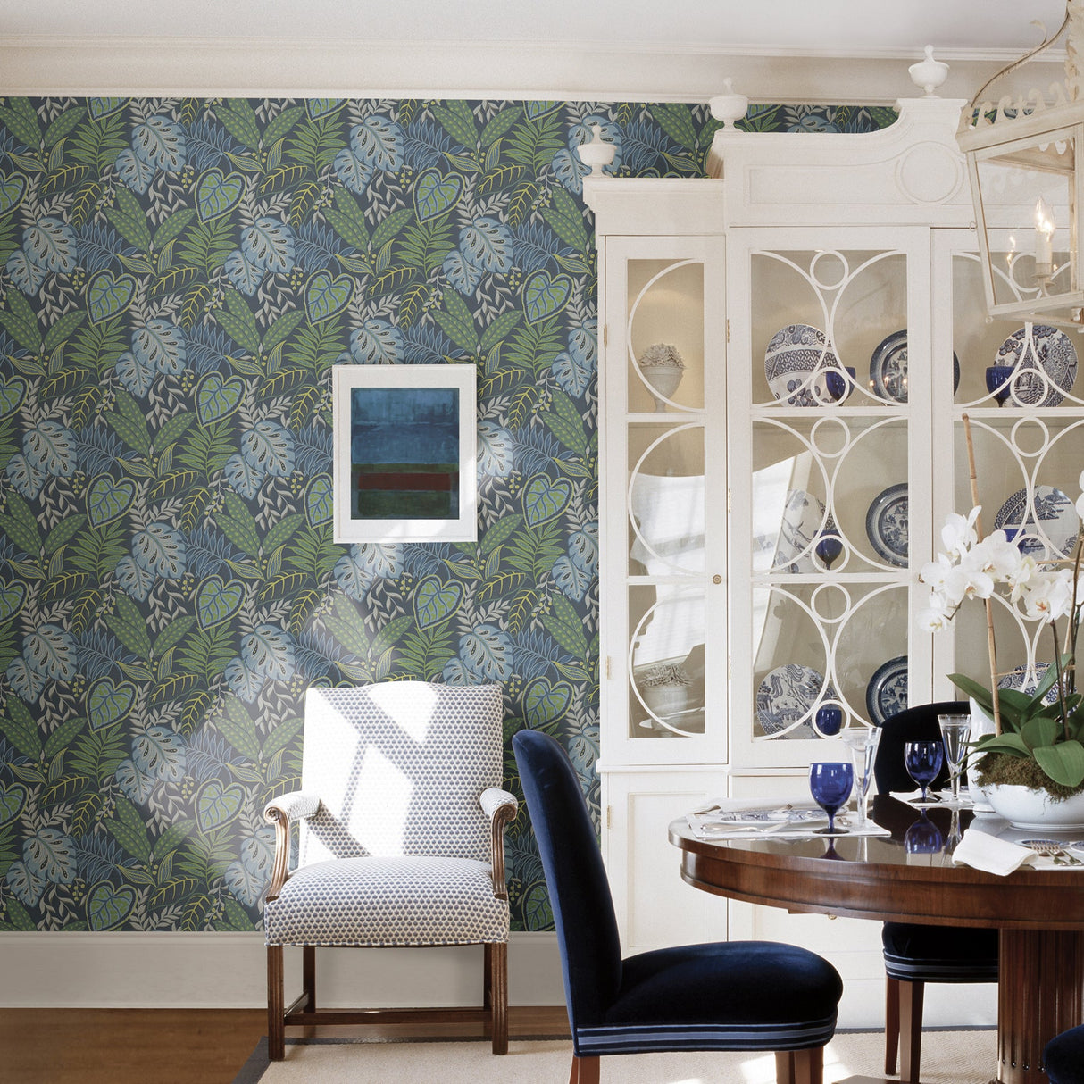A-Street Prints 2785-87424 Indigo Jasmine Wallpaper