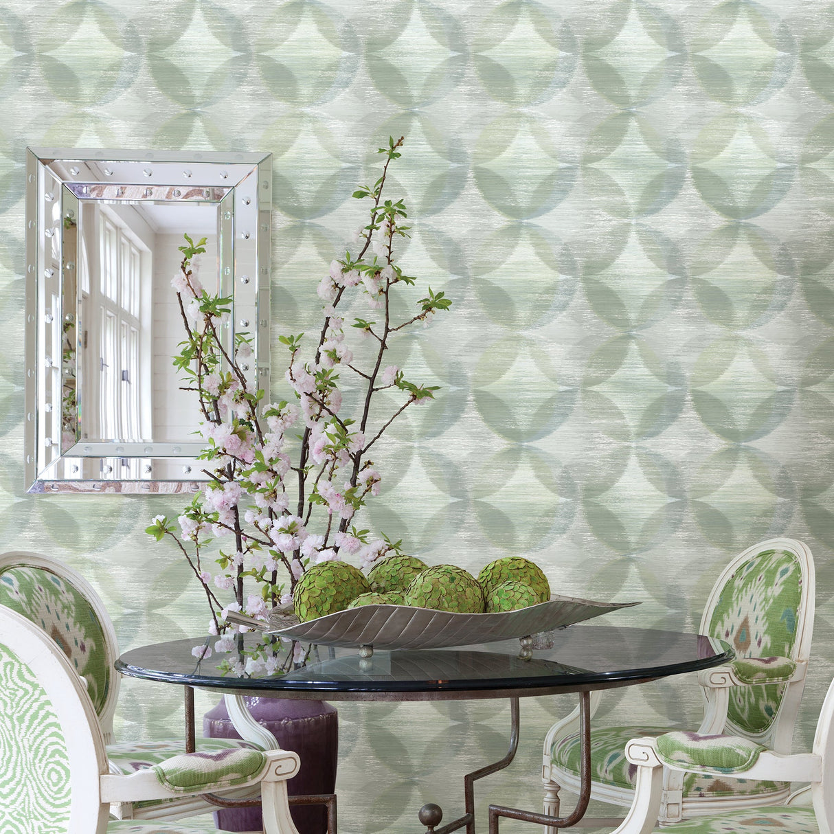 A-Street Prints 2793-24700 Alchemy Green Geometric Wallpaper
