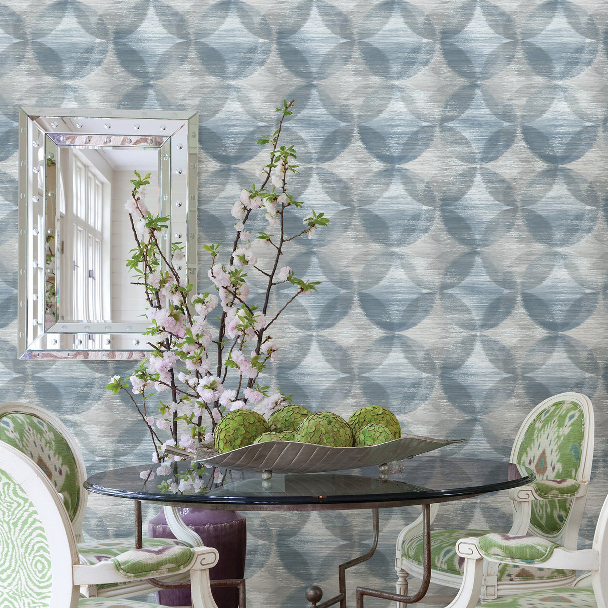 A-Street Prints 2793-24704 Alchemy Blue Geometric Wallpaper