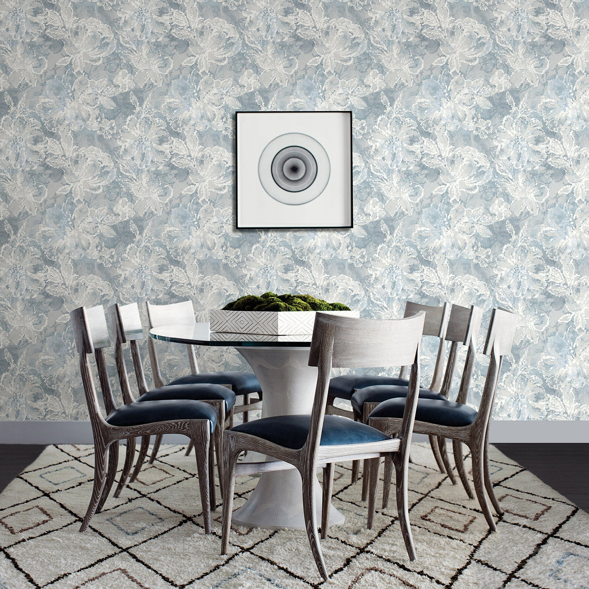 A-Street Prints 2793-24706 Allure Blue Floral Wallpaper