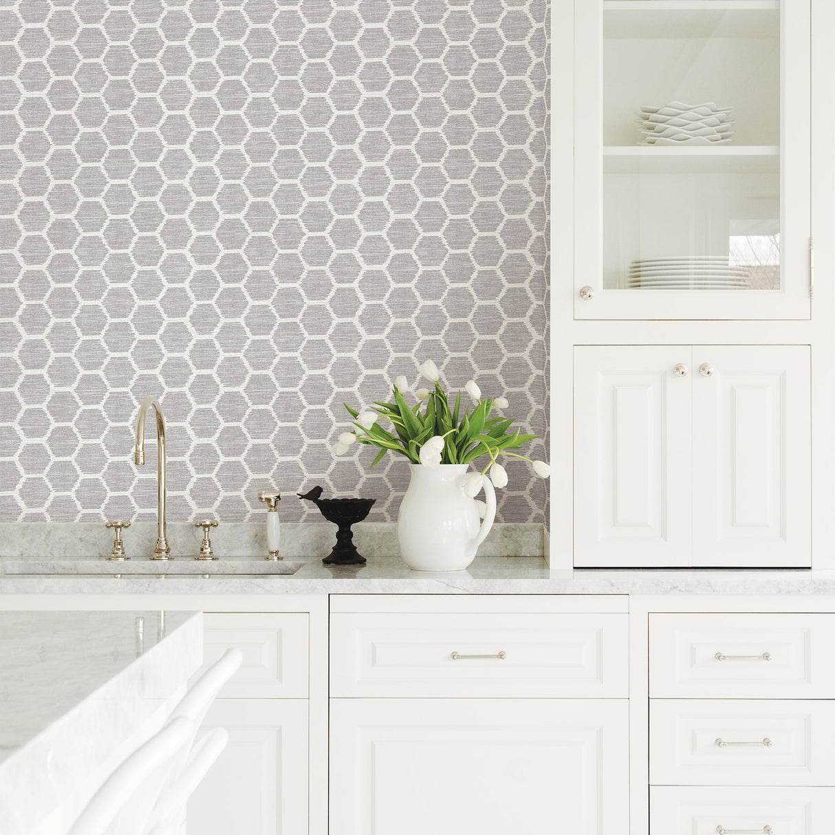 A-Street Prints 2793-24711 Aura Lavender Honeycomb Wallpaper
