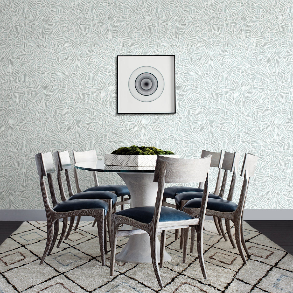 A-Street Prints 2793-24718 Daydream Blue Abstract Floral Wallpaper