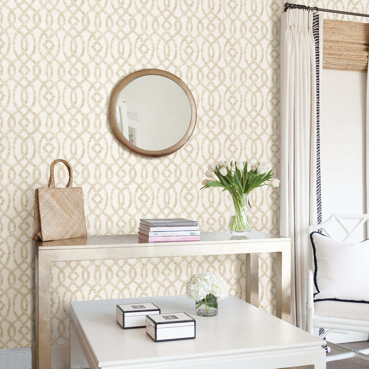 A-Street Prints 2793-24724 Ethereal Bronze Trellis Wallpaper