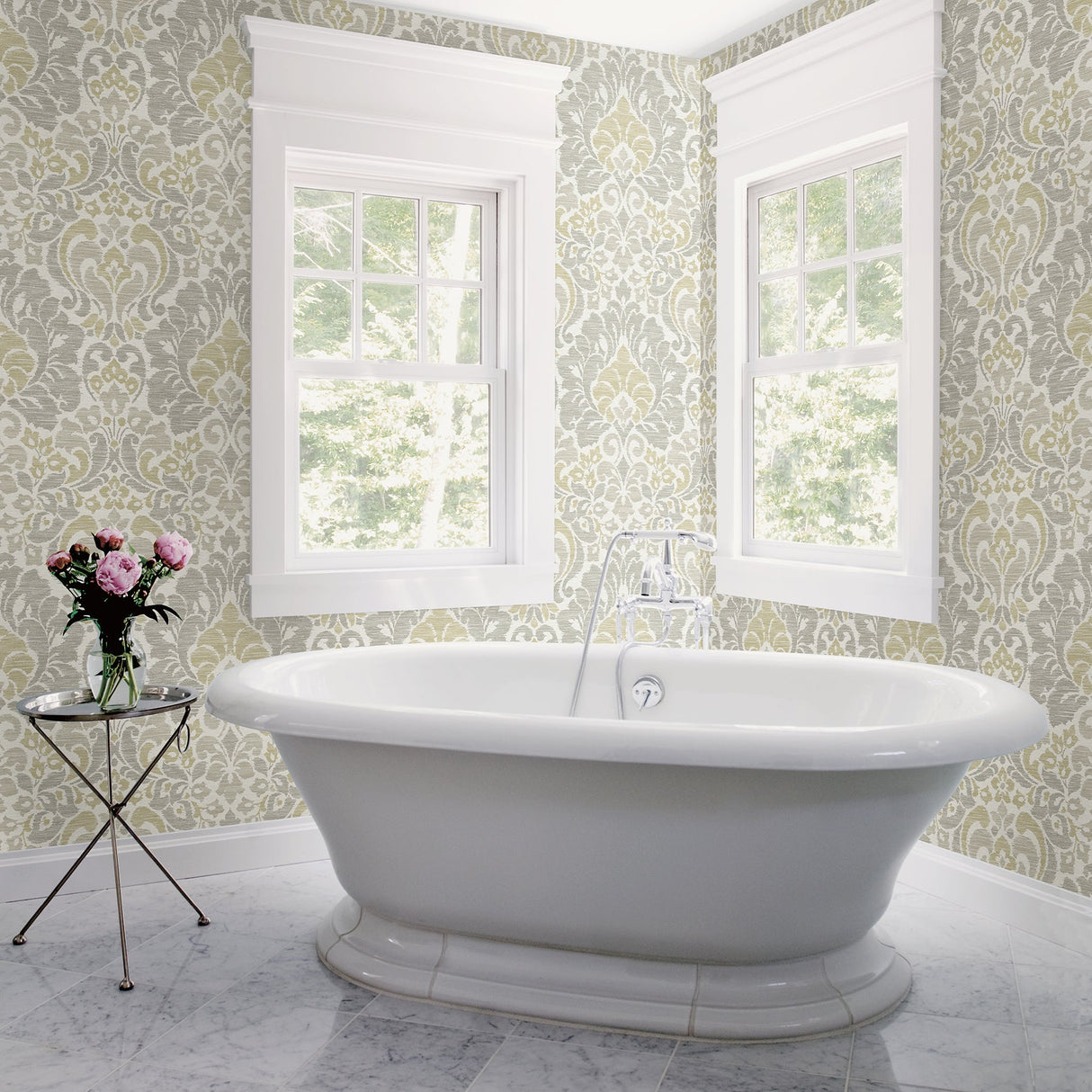 A-Street Prints 2793-24732 Garden of Eden Yellow Damask Wallpaper