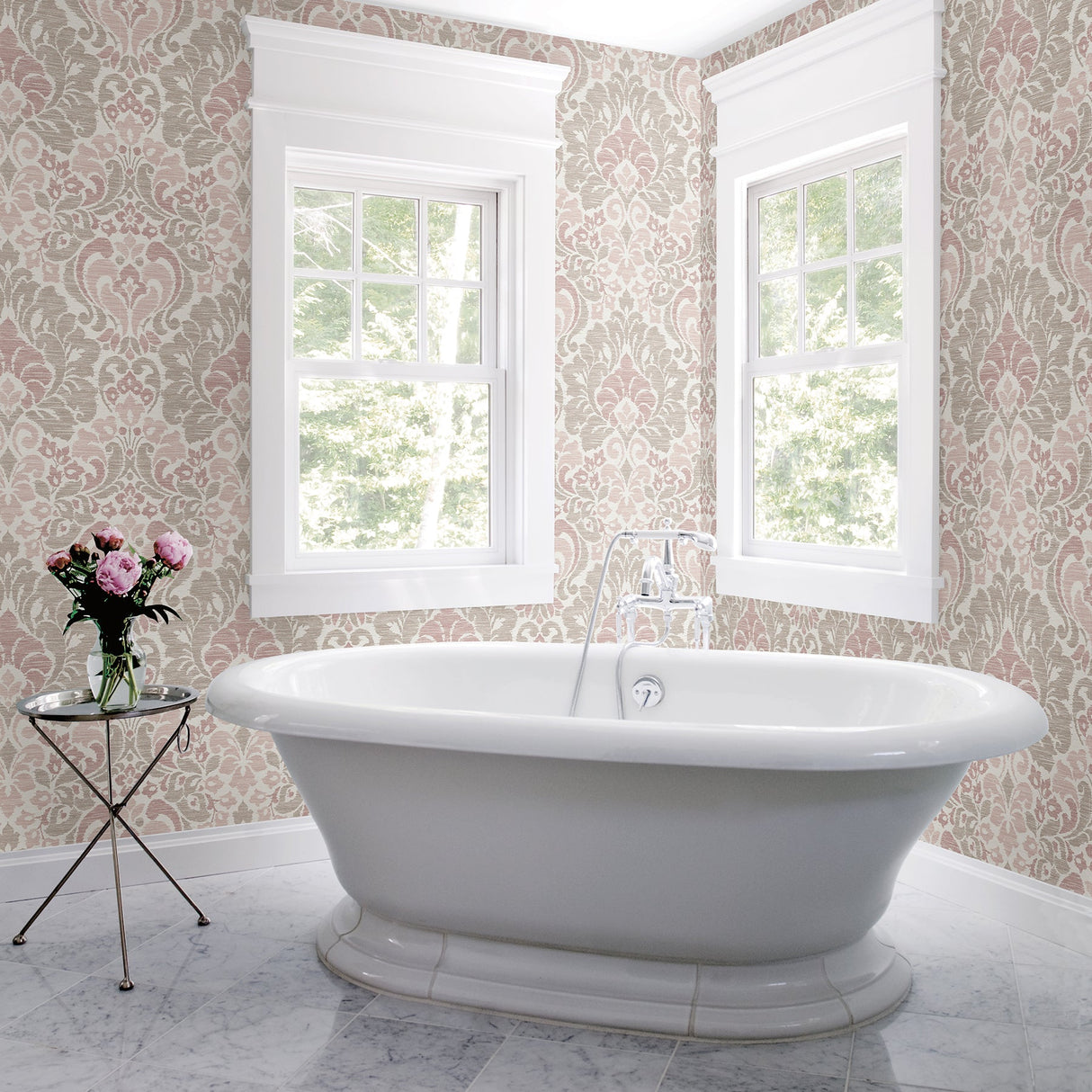 A-Street Prints 2793-24734 Garden of Eden Pink Damask Wallpaper