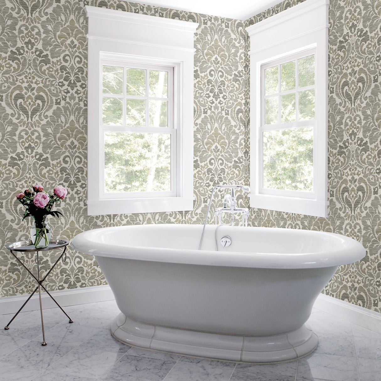 A-Street Prints 2793-24735 Garden of Eden Taupe Damask Wallpaper
