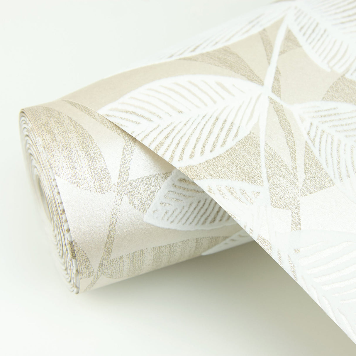 A-Street Prints 2793-87320 Chimera Champagne Flocked Leaf Wallpaper