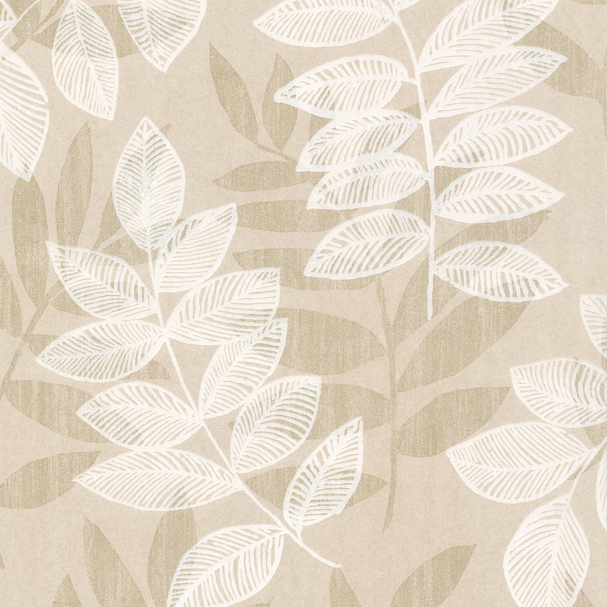 A-Street Prints 2793-87320 Chimera Champagne Flocked Leaf Wallpaper