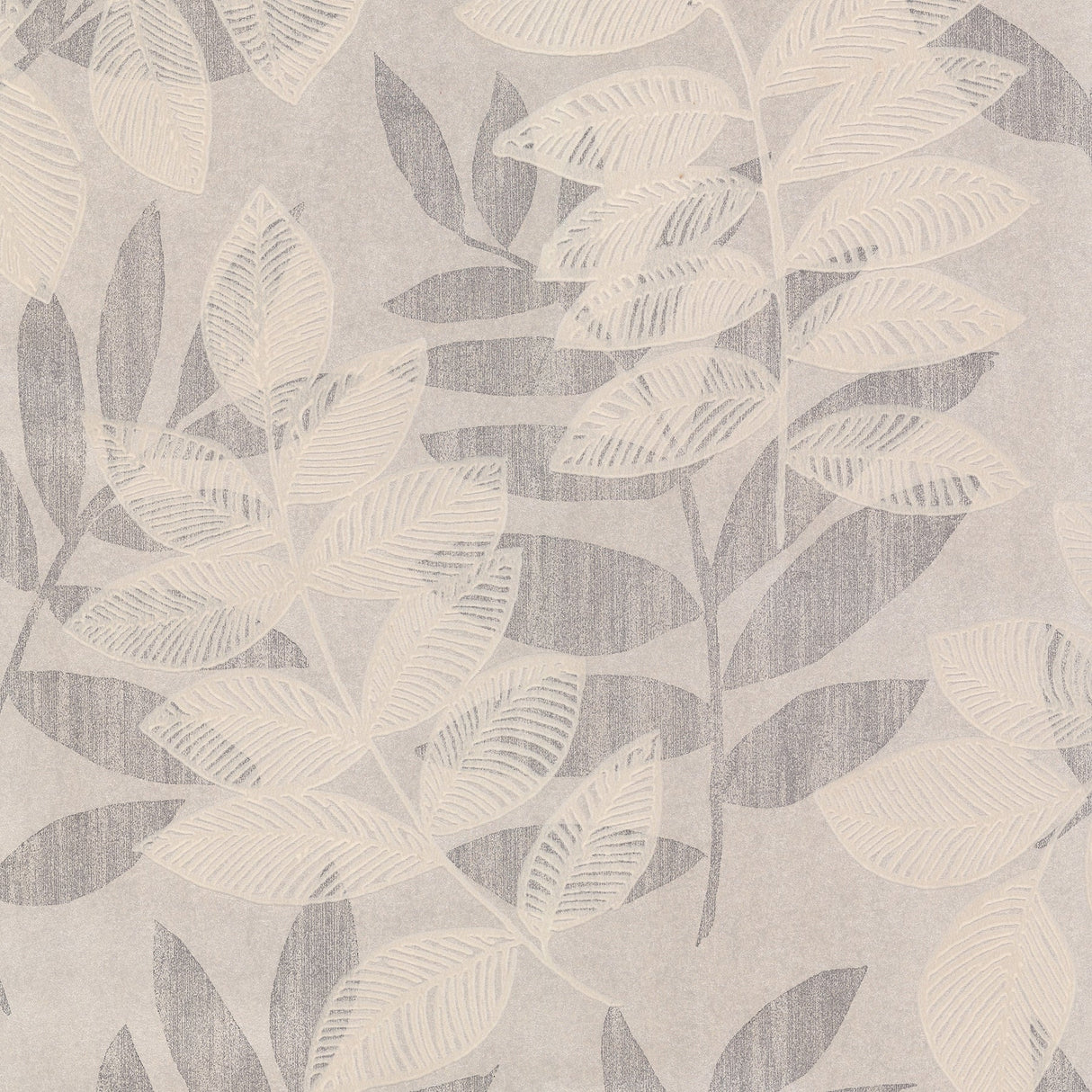 A-Street Prints 2793-87322 Chimera Platinum Flocked Leaf Wallpaper
